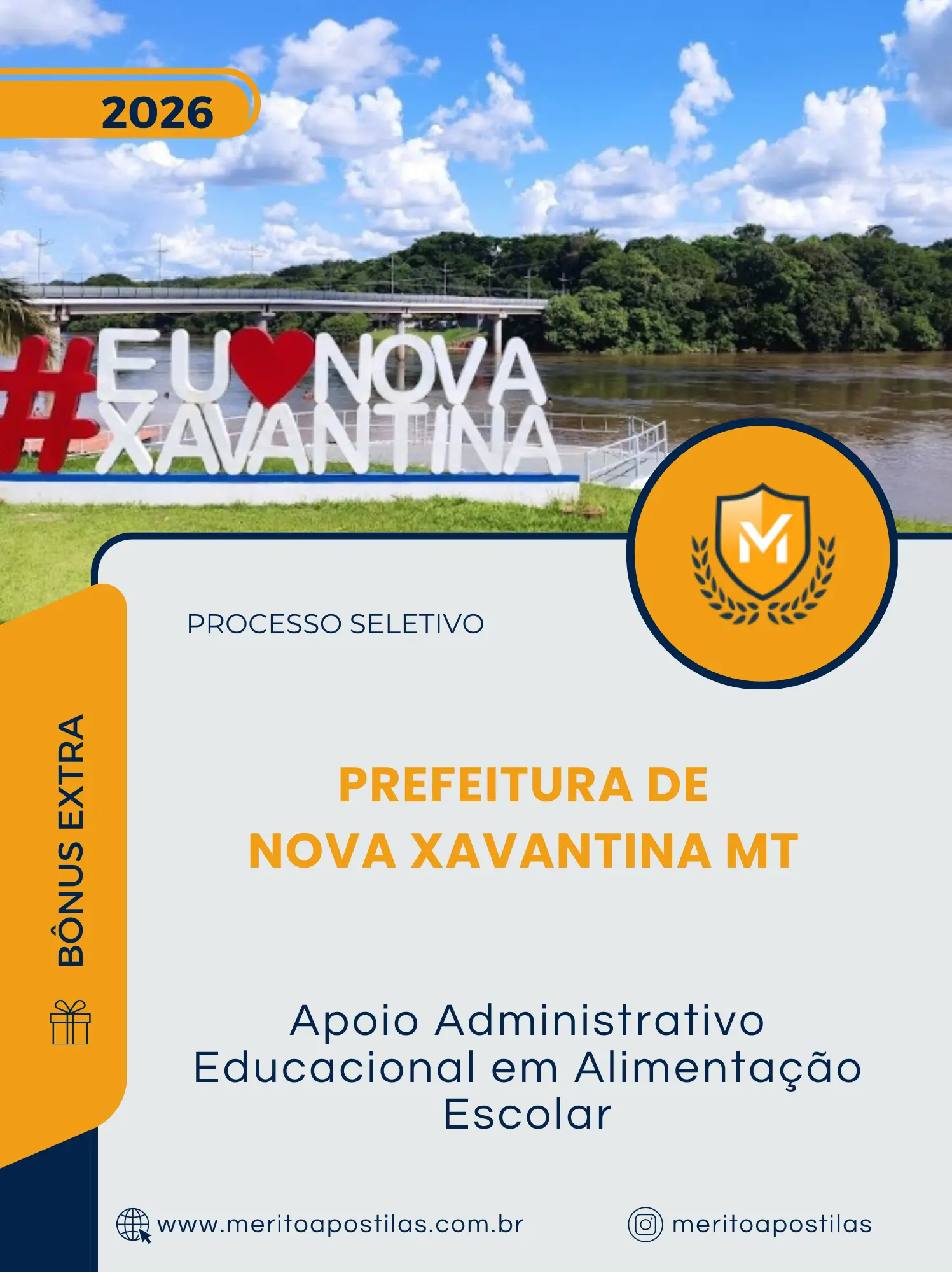 Apostila Apoio Administrativo Educacional em Alimentação Escolar Prefeitura de Nova Xavantina MT 2026