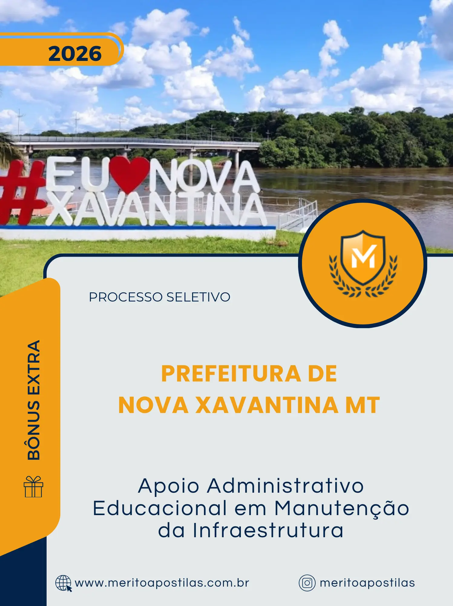 Apostila Apoio Administrativo Educacional em Manutenção da Infraestrutura Prefeitura de Nova Xavantina MT 2026