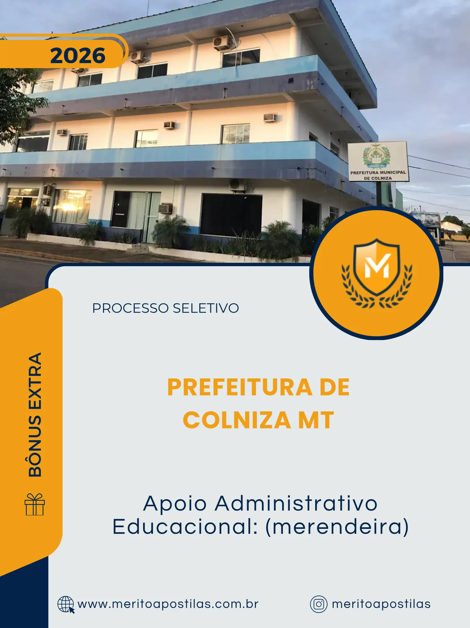 Apostila Apoio Administrativo Educacional Merendeira Prefeitura de Colniza MT 2026