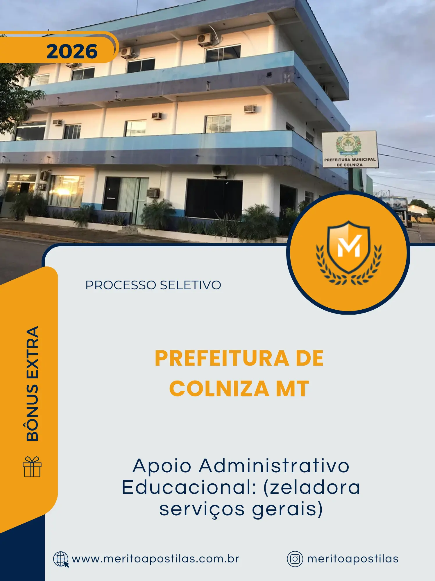 Apostila Apoio Administrativo Educacional Zeladora Serviços Gerais Prefeitura de Colniza MT 2026