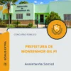 Apostila Assistente Social Prefeitura de Monsenhor Gil PI 2026