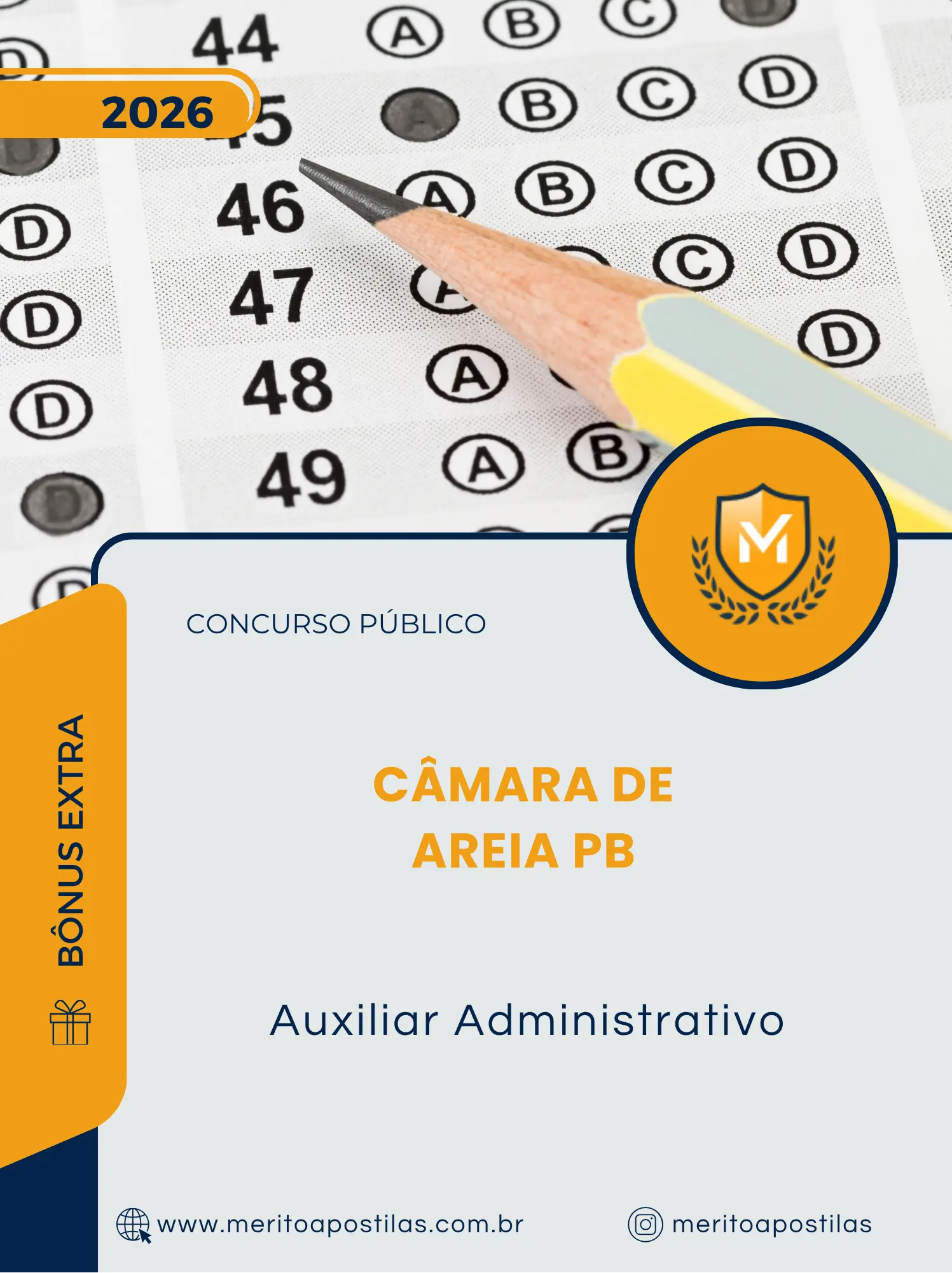 Apostila Auxiliar Administrativo Câmara de Areia PB 2026
