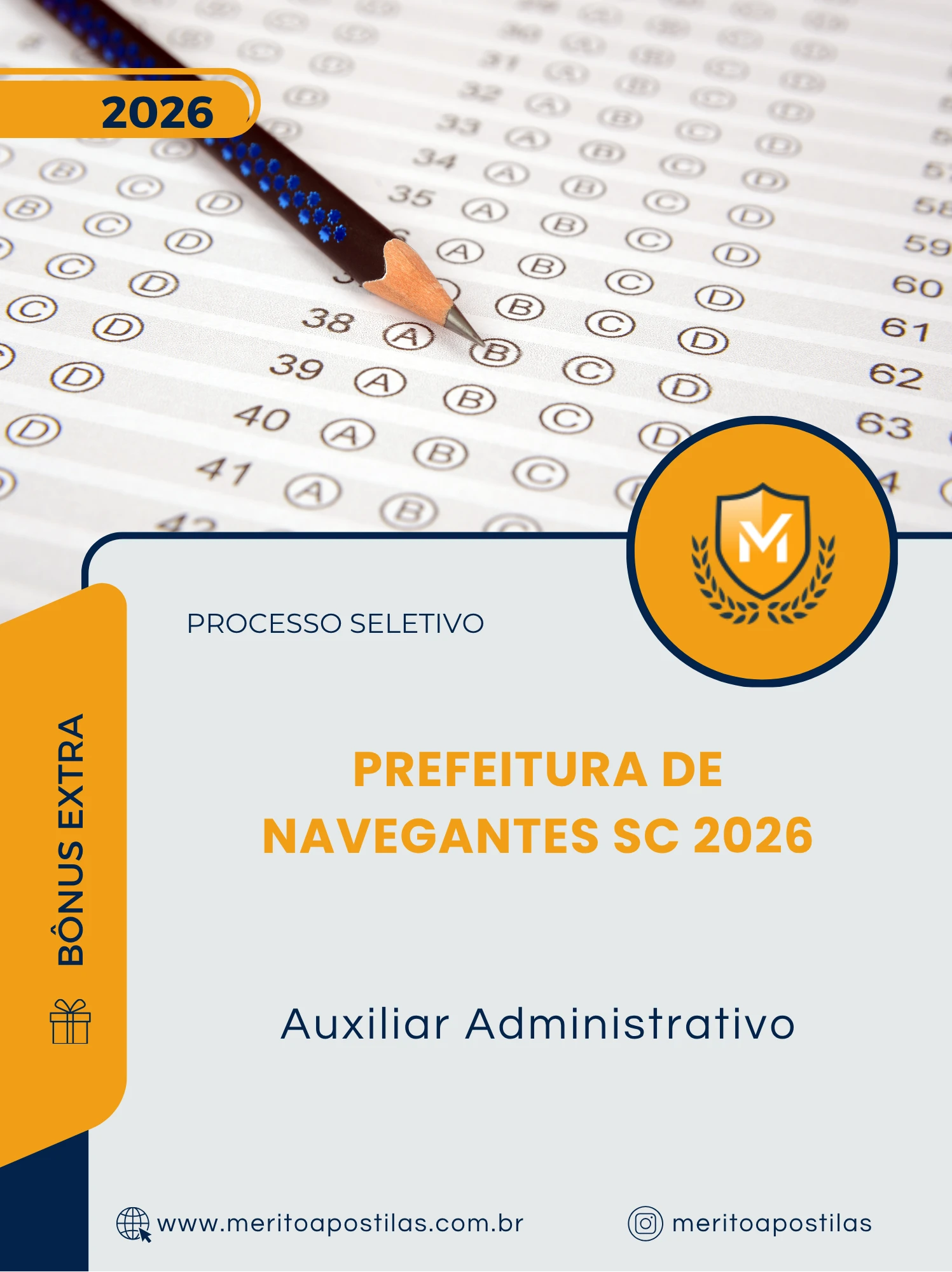 Apostila Auxiliar Administrativo Prefeitura de Navegantes SC 2026