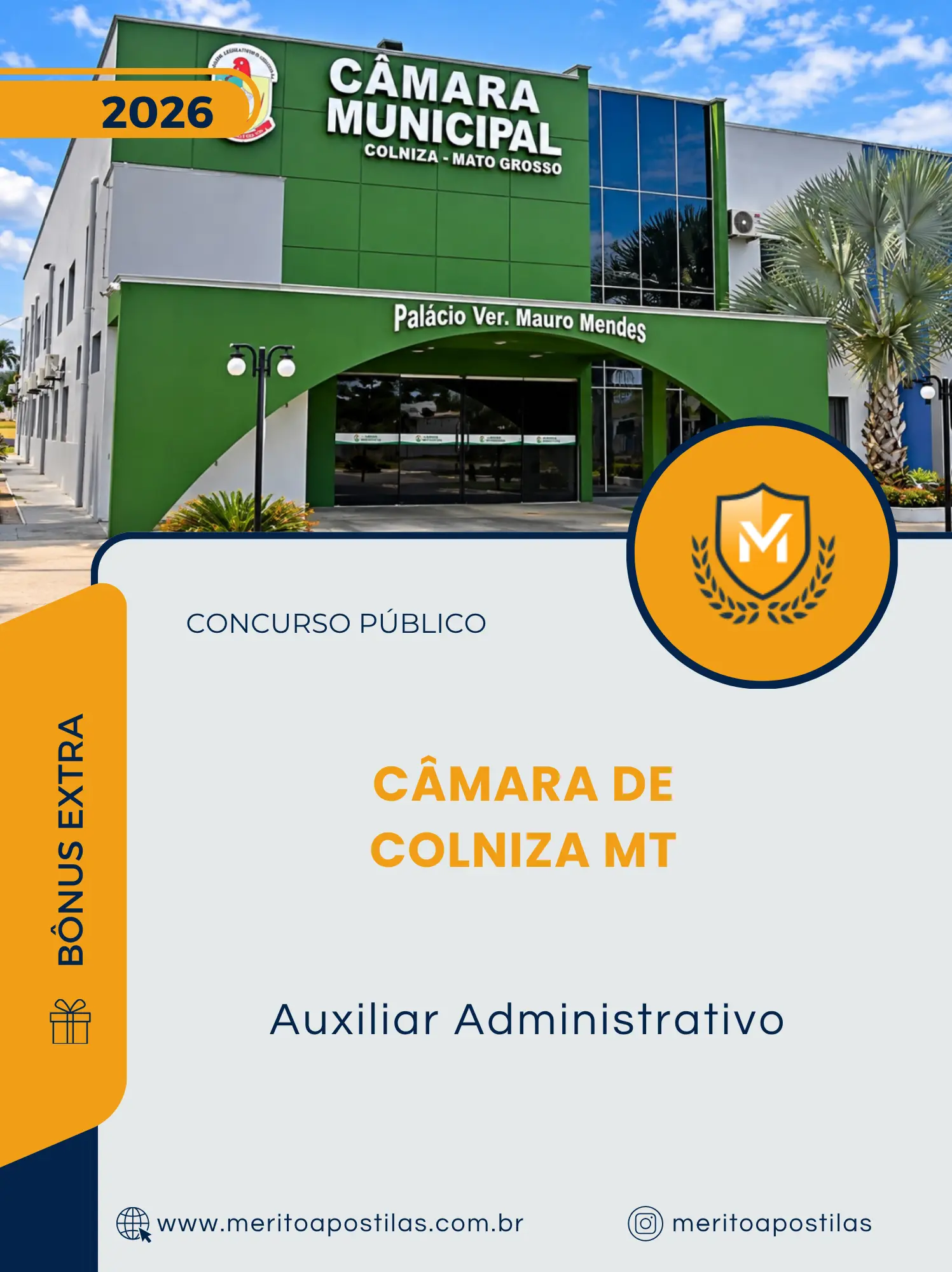 Apostila Auxiliar Administrativo Câmara de Colniza MT 2026