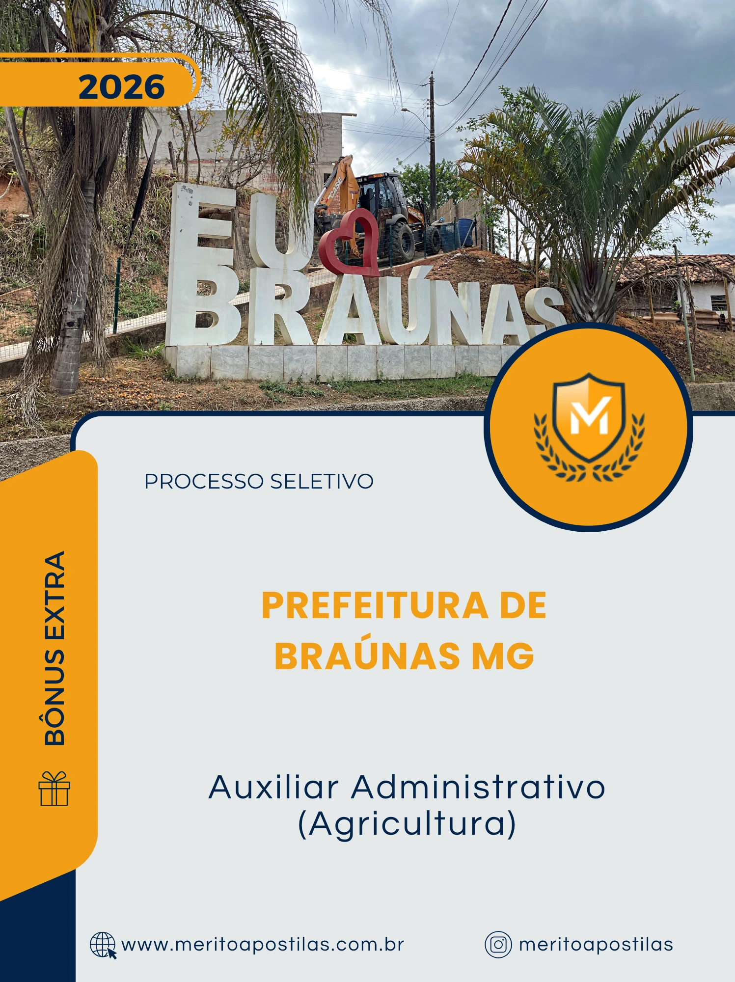 Apostila Auxiliar Administrativo Agricultura Prefeitura de Braúnas MG 2026