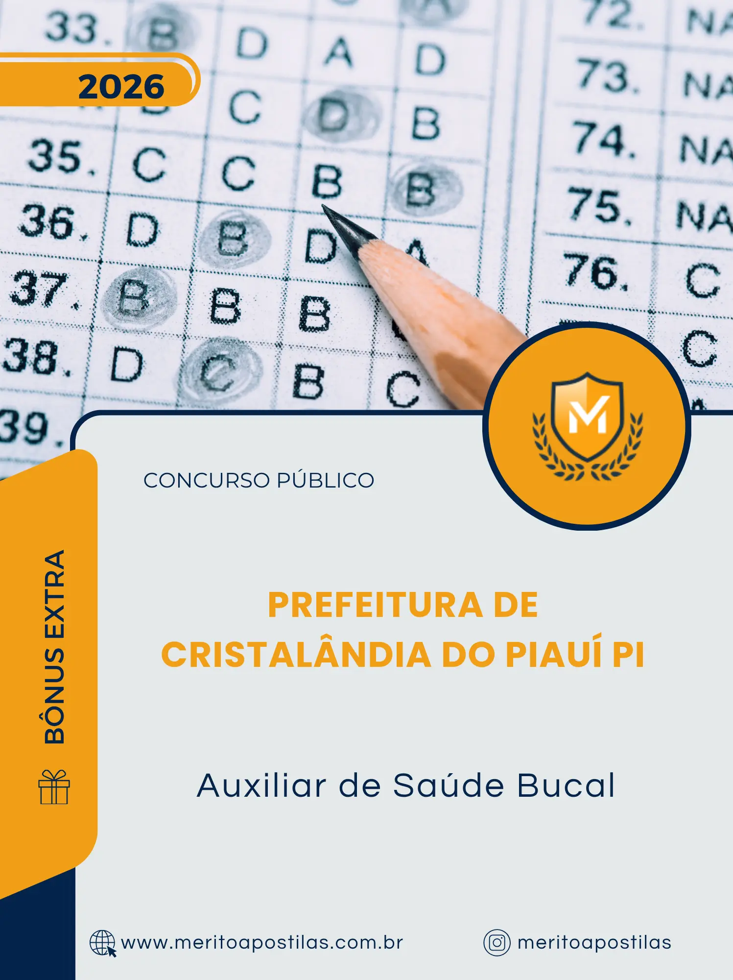 Apostila Auxiliar de Saúde Bucal Prefeitura de Cristalândia do Piauí PI 2026