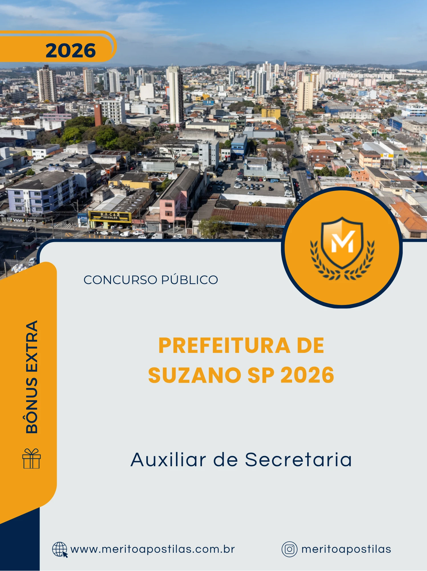 Apostila Auxiliar de Secretaria Prefeitura de Suzano SP 2026