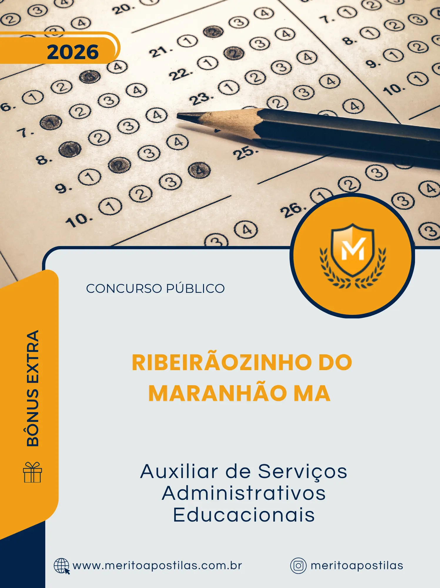 Apostila Auxiliar de Serviços Administrativos Educacionais Prefeitura de Ribeirãozinho do Maranhão MA 2026