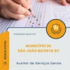 Apostila Auxiliar de Serviços Gerais Município de São João Batista SC 2026