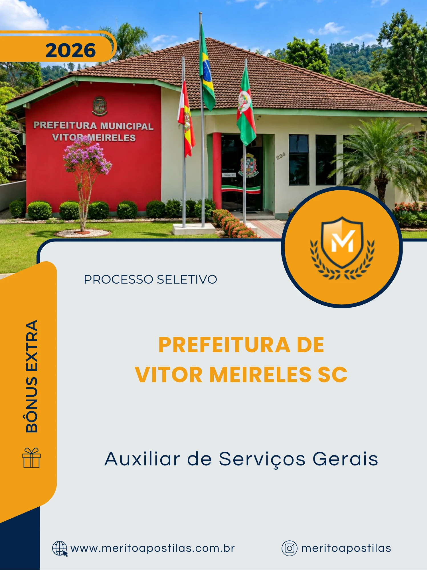 Apostila Auxiliar de Serviços Gerais Prefeitura de Vitor Meireles SC 2026