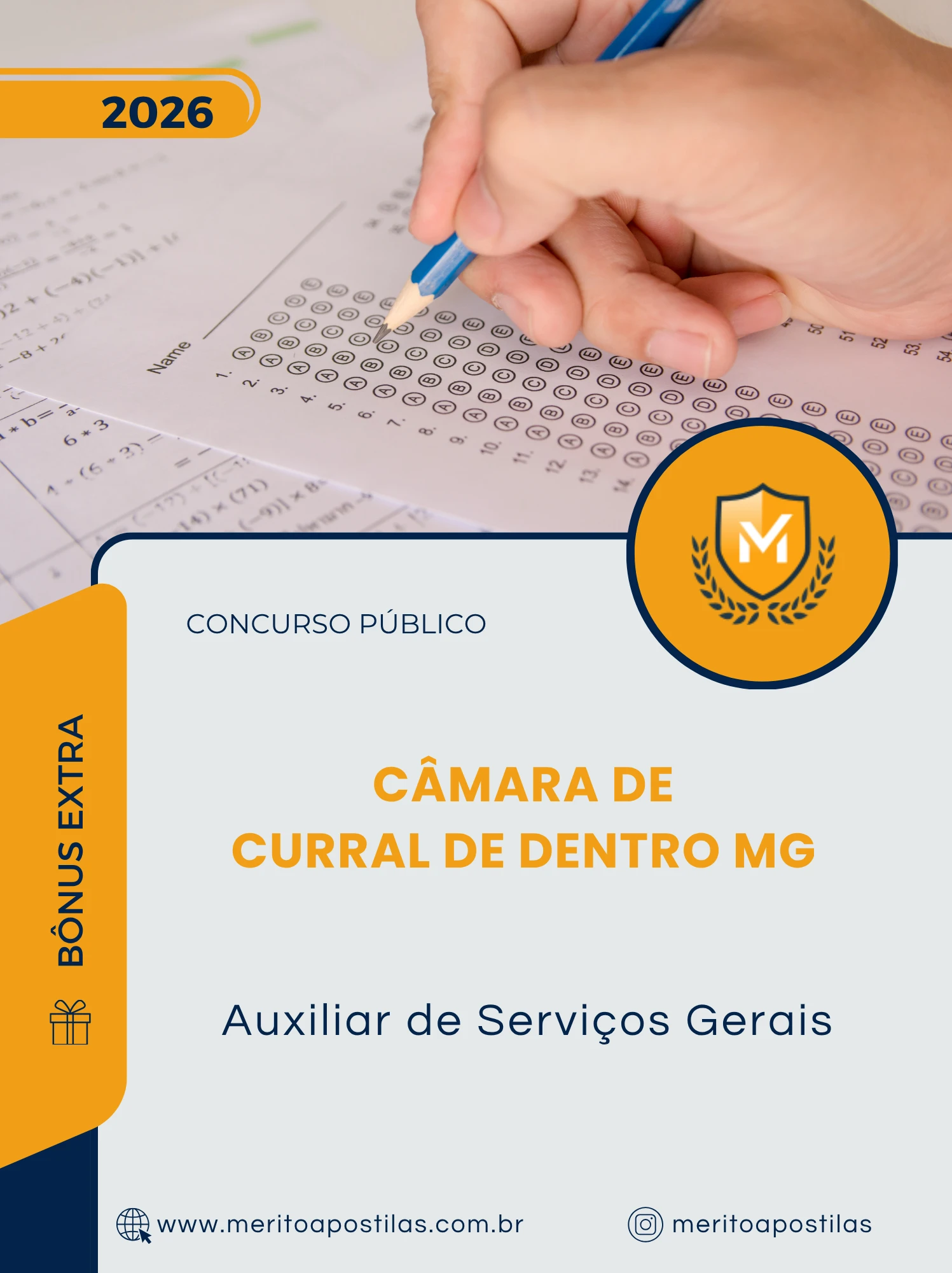 Apostila Auxiliar de Serviços Gerais Câmara de Curral de Dentro MG 2026