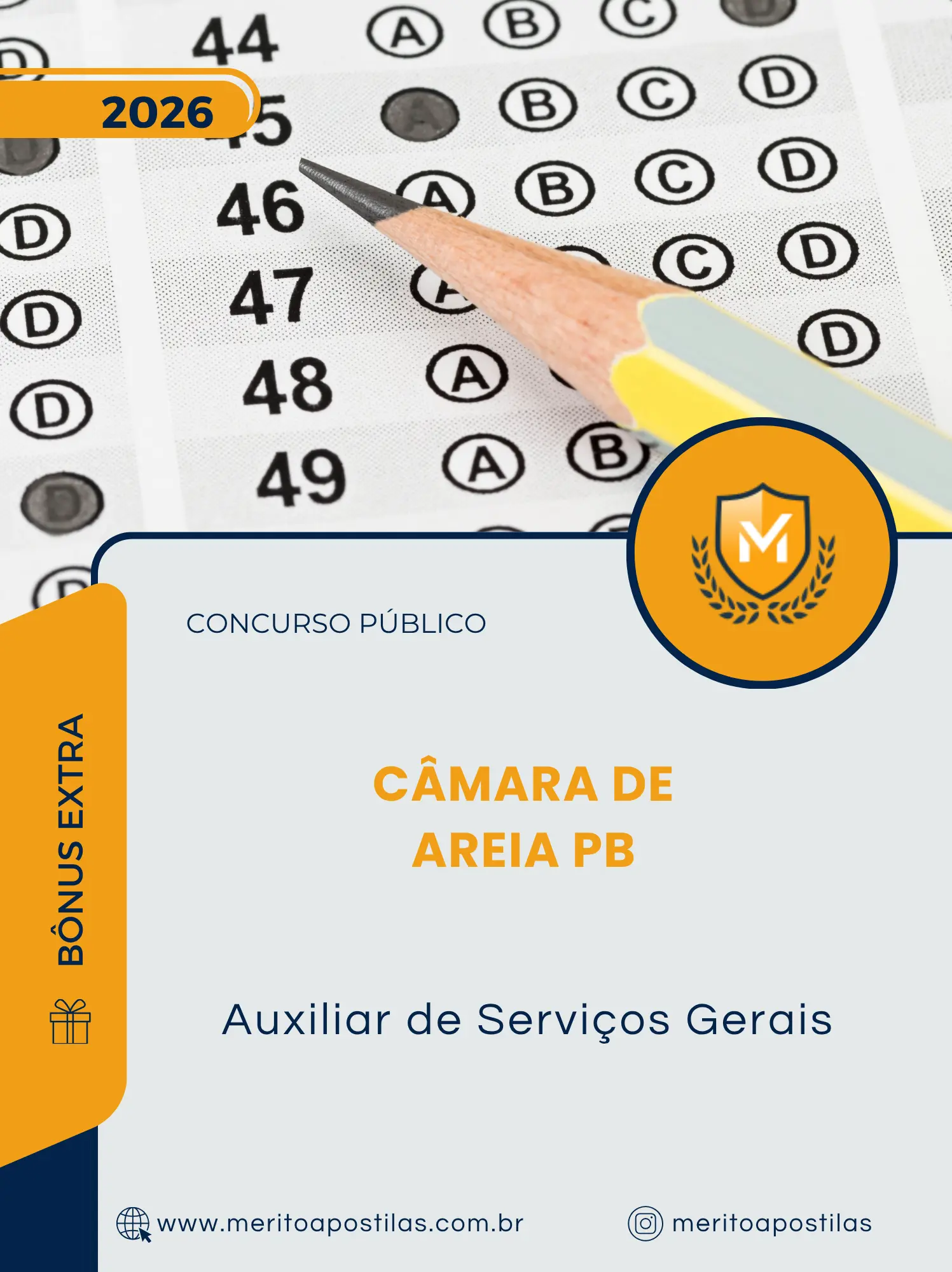 Apostila Auxiliar de Serviços Gerais Câmara de Areia PB 2026