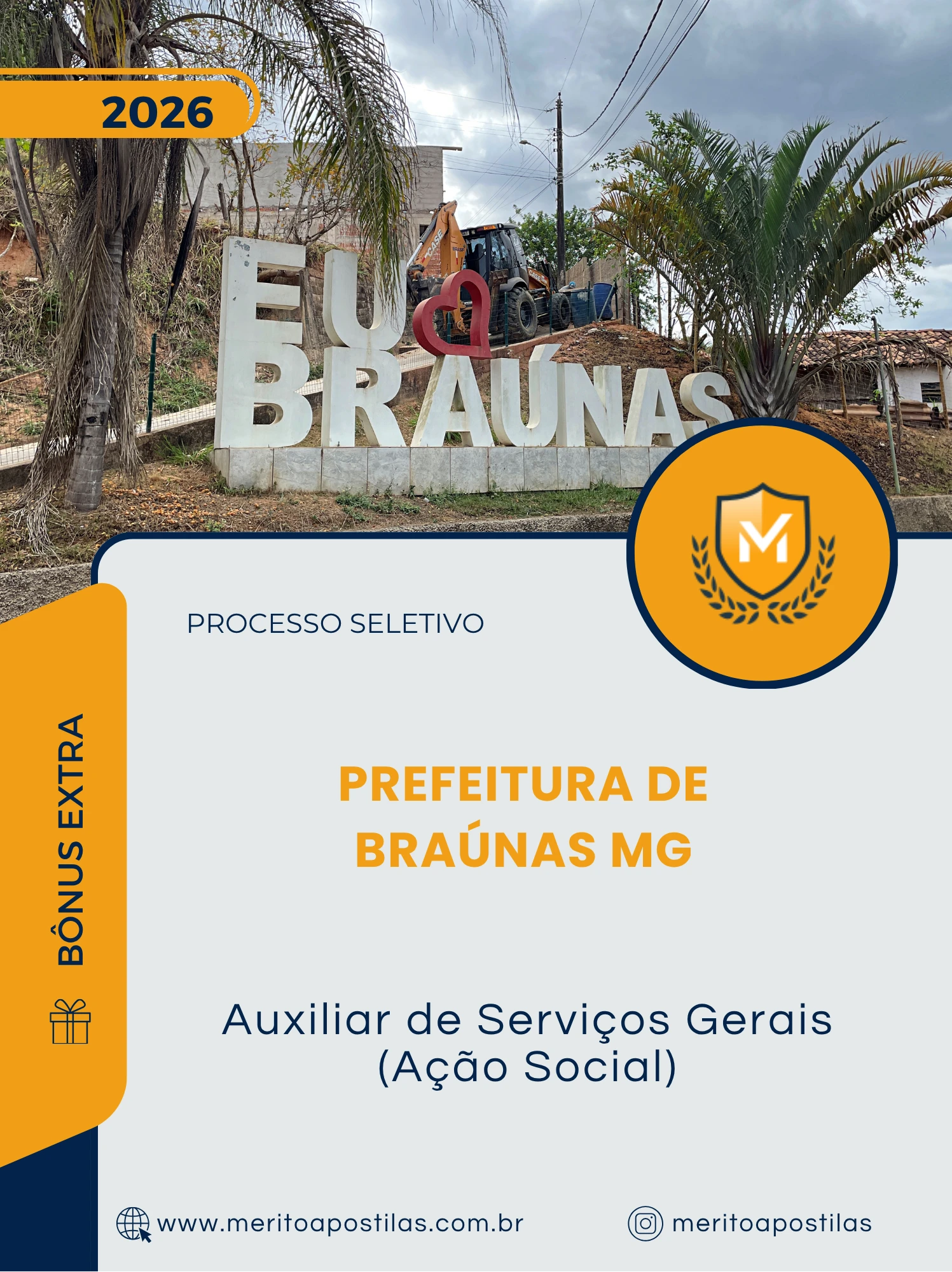 Apostila Auxiliar de Serviços Gerais Ação Social Prefeitura de Braúnas MG 2026