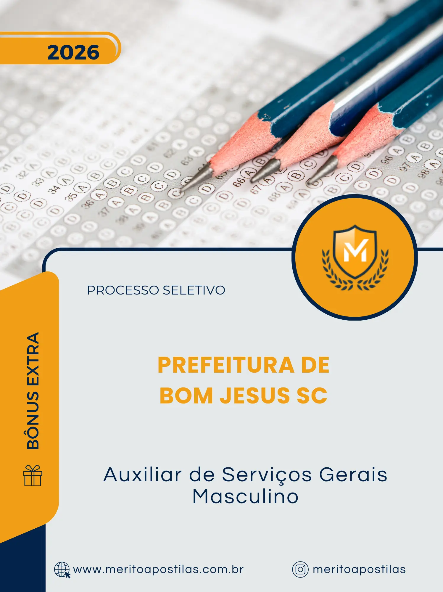 Apostila Auxiliar de Serviços Gerais Masculino Prefeitura de Bom Jesus SC 2026