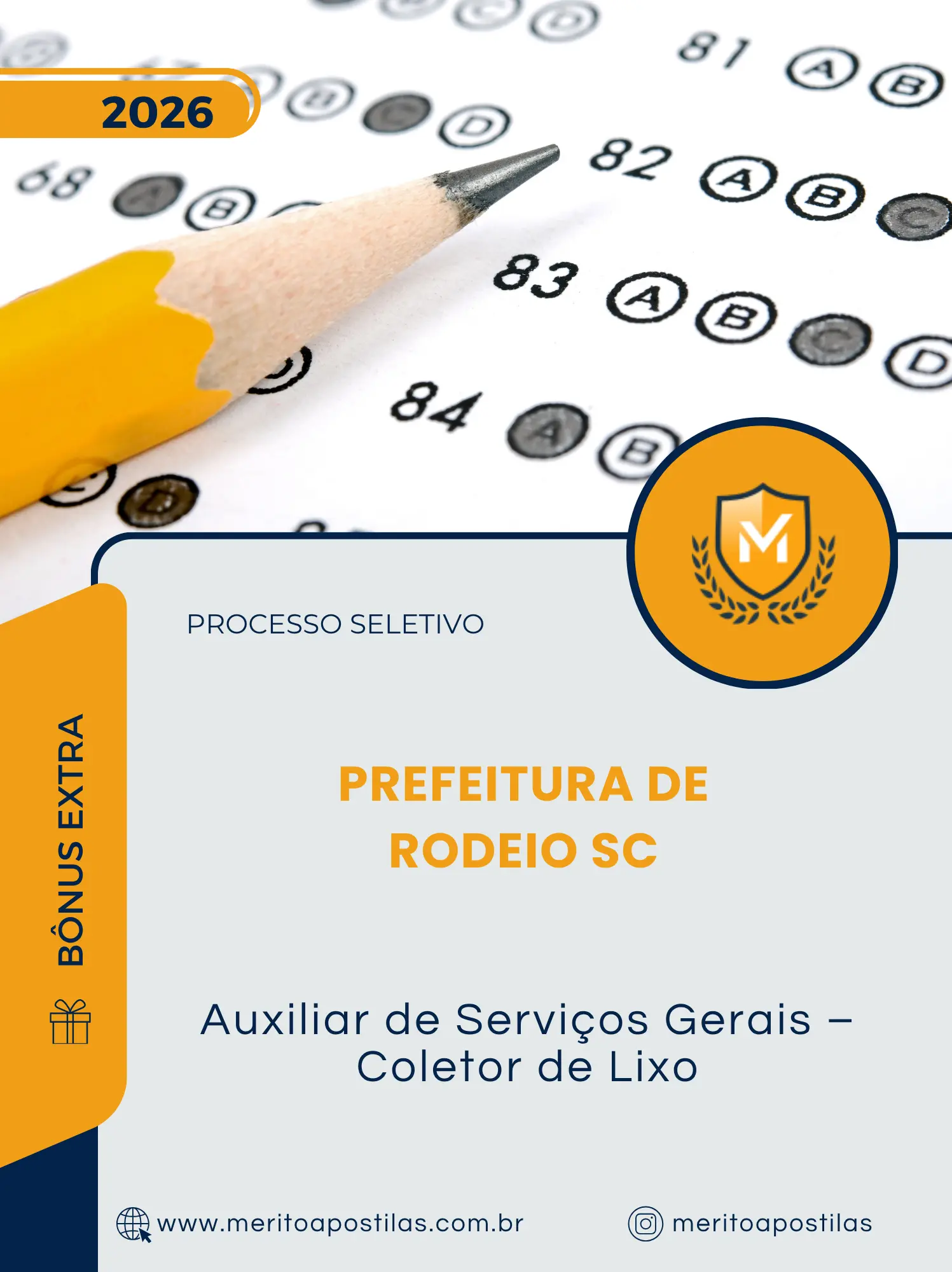 Apostila Auxiliar de Serviços Gerais Coletor de Lixo Prefeitura de Rodeio SC 2026