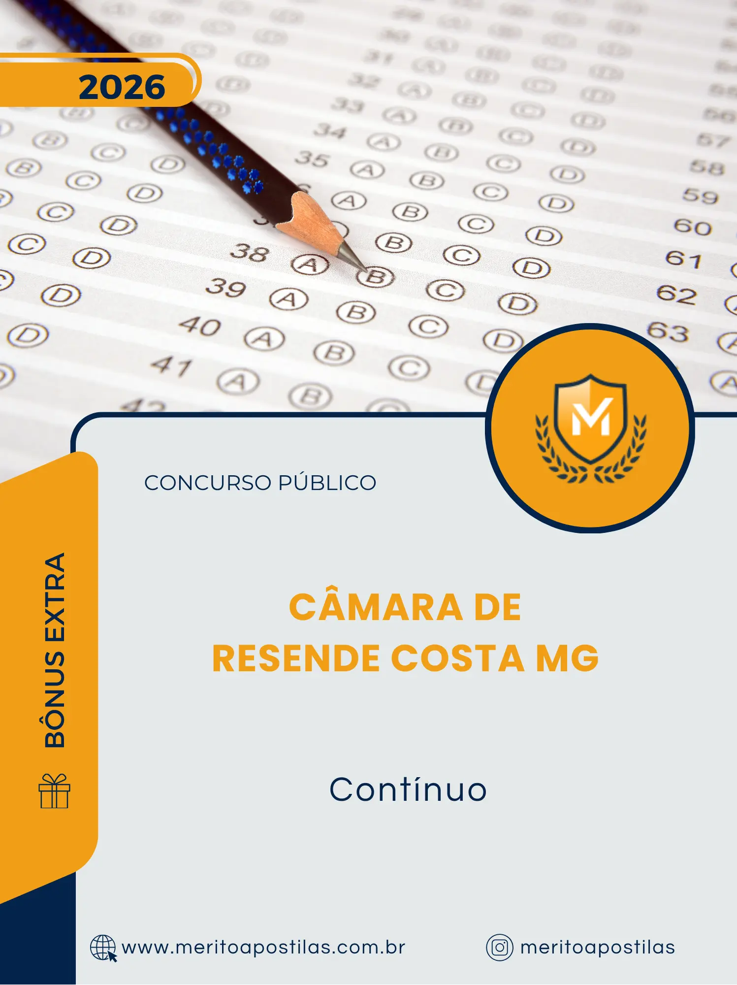 Apostila Contínuo Câmara de Resende Costa MG 2026