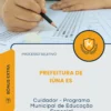 Apostila Cuidador Programa Municipal de Educação Especial Prefeitura de Iúna ES 2026