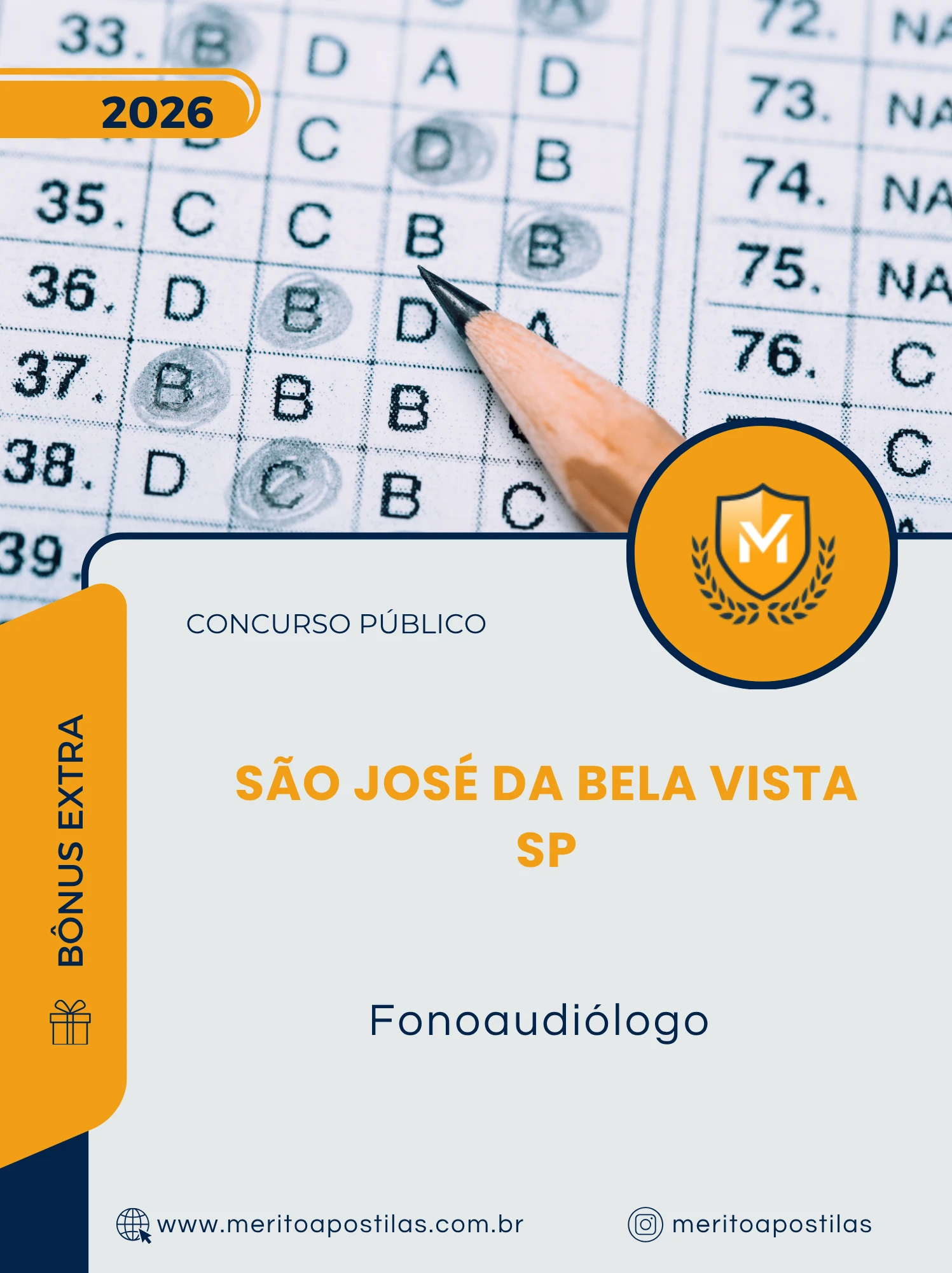Apostila Fonoaudiólogo Prefeitura de São José da Bela Vista SP 2026