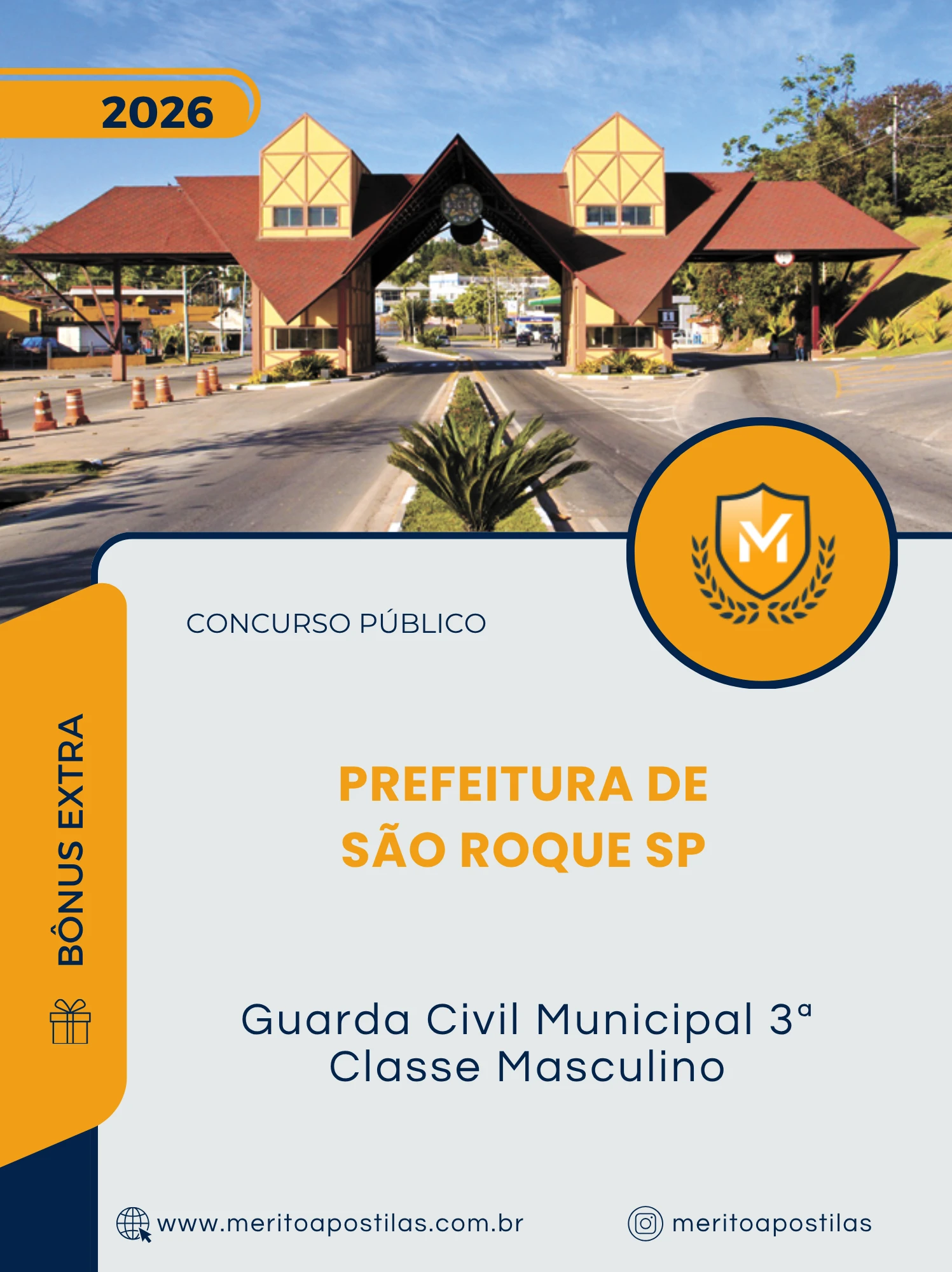 Apostila Guarda Civil Municipal 3ª Classe Masculino Prefeitura de São Roque SP 2026