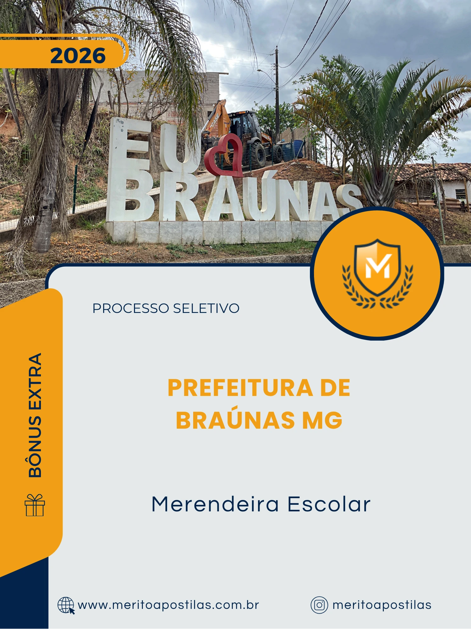 Apostila Merendeira Escolar Prefeitura de Braúnas MG 2026