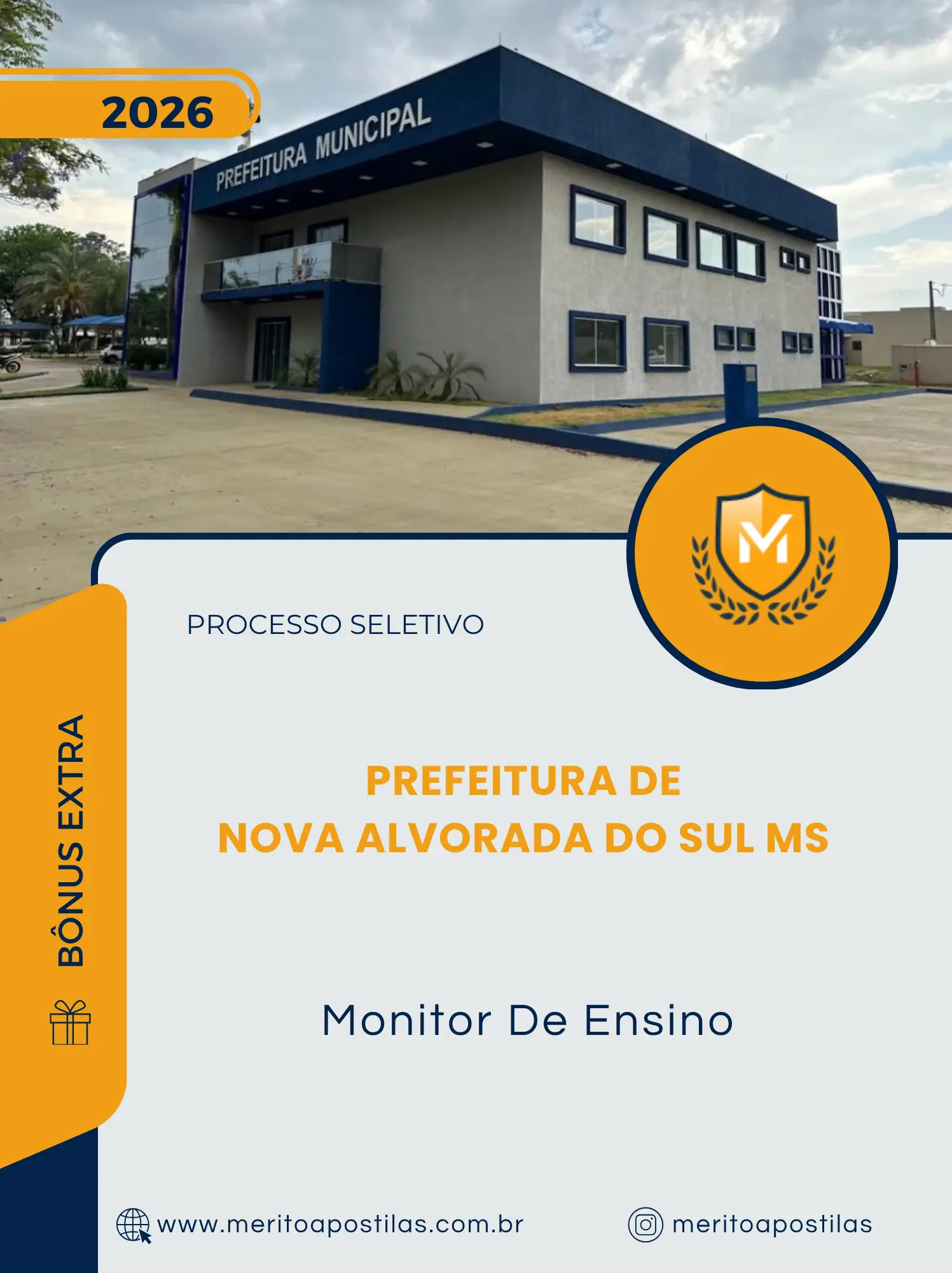 Apostila Monitor De Ensino Prefeitura de Nova Alvorada do Sul MS 2026