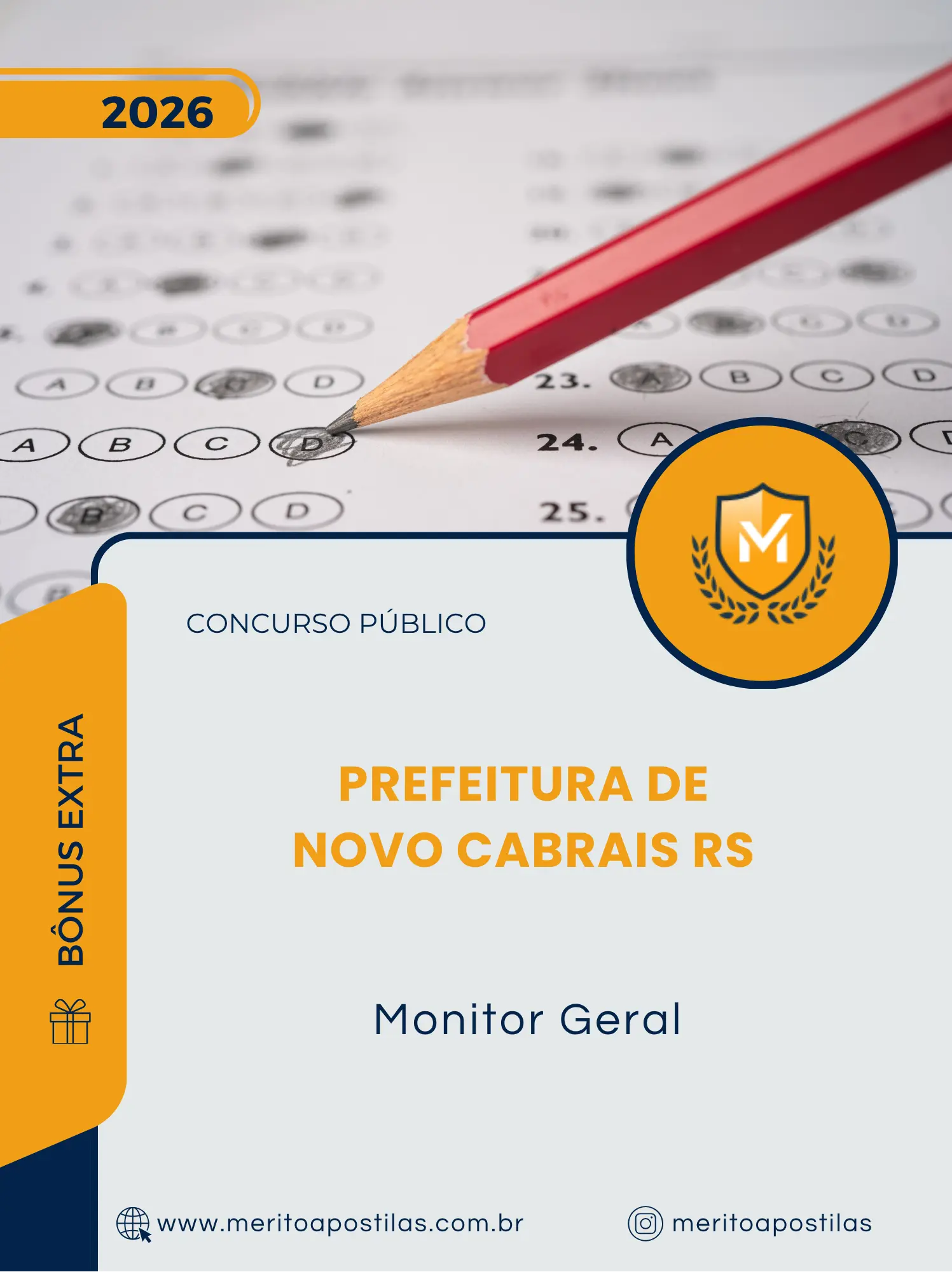 Apostila Monitor Geral Prefeitura de Novo Cabrais RS 2026