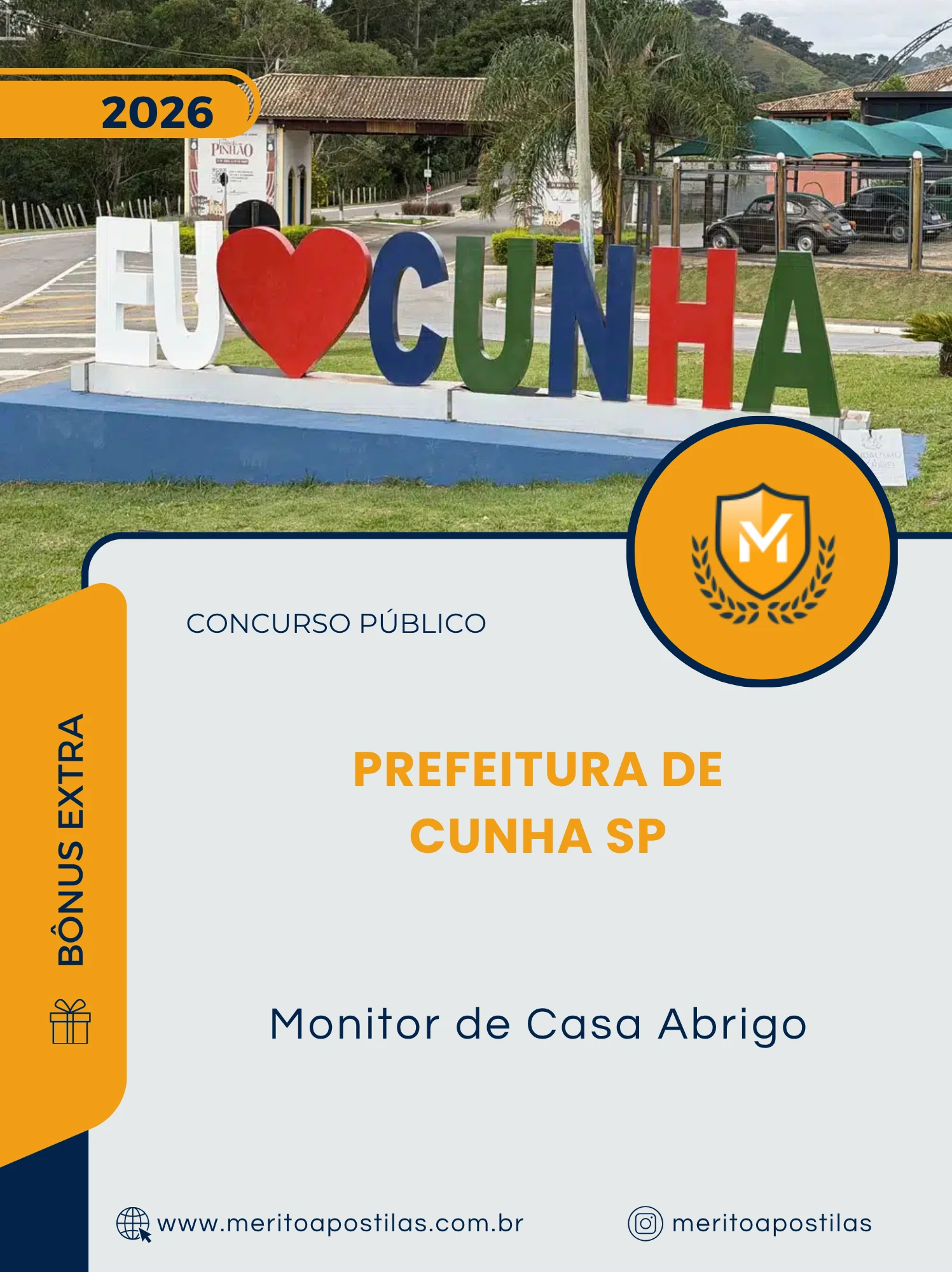 Apostila Monitor de Casa Abrigo Prefeitura de Cunha SP 2026
