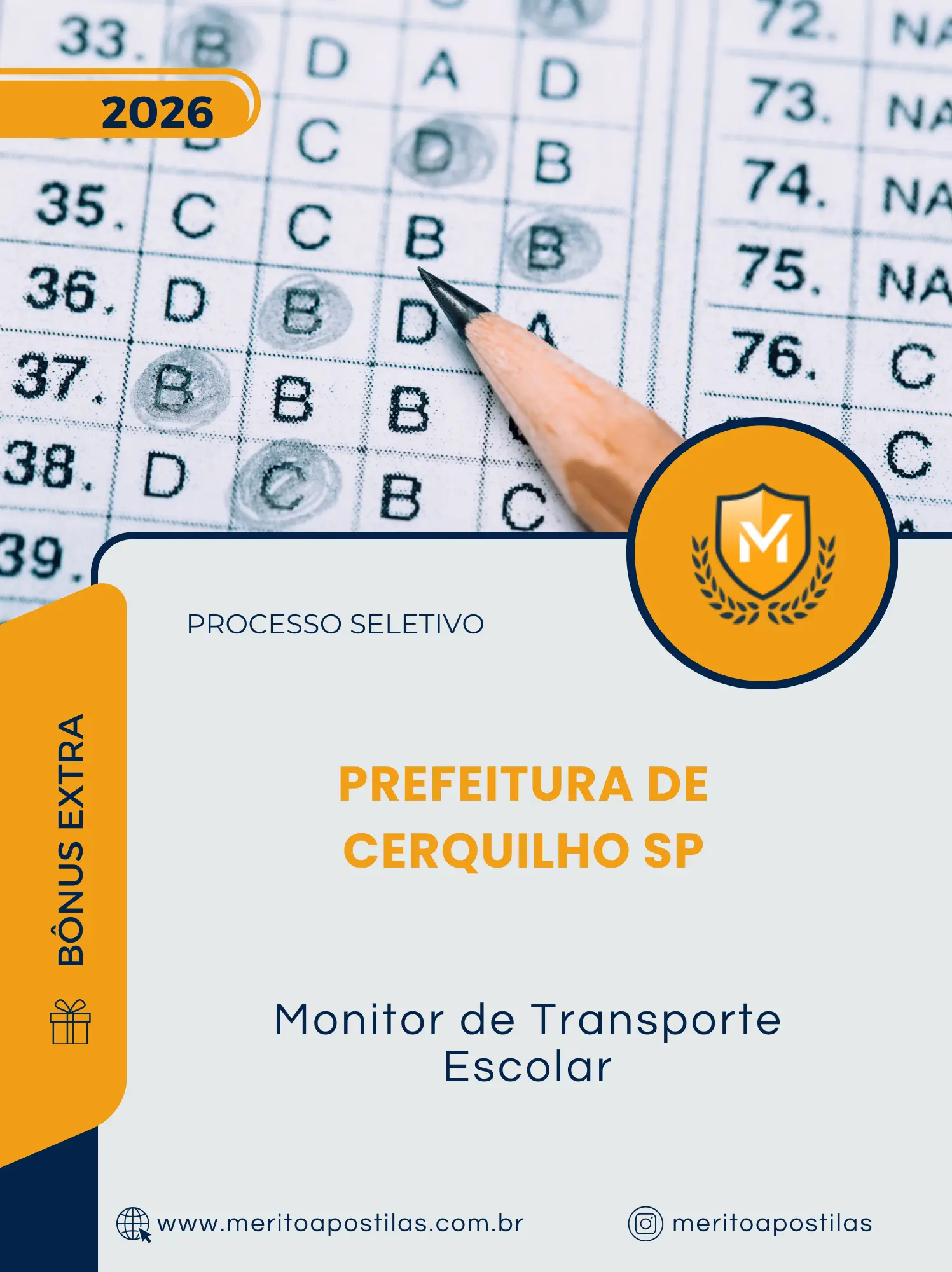 Apostila Monitor de Transporte Escolar Prefeitura de Cerquilho SP 2026