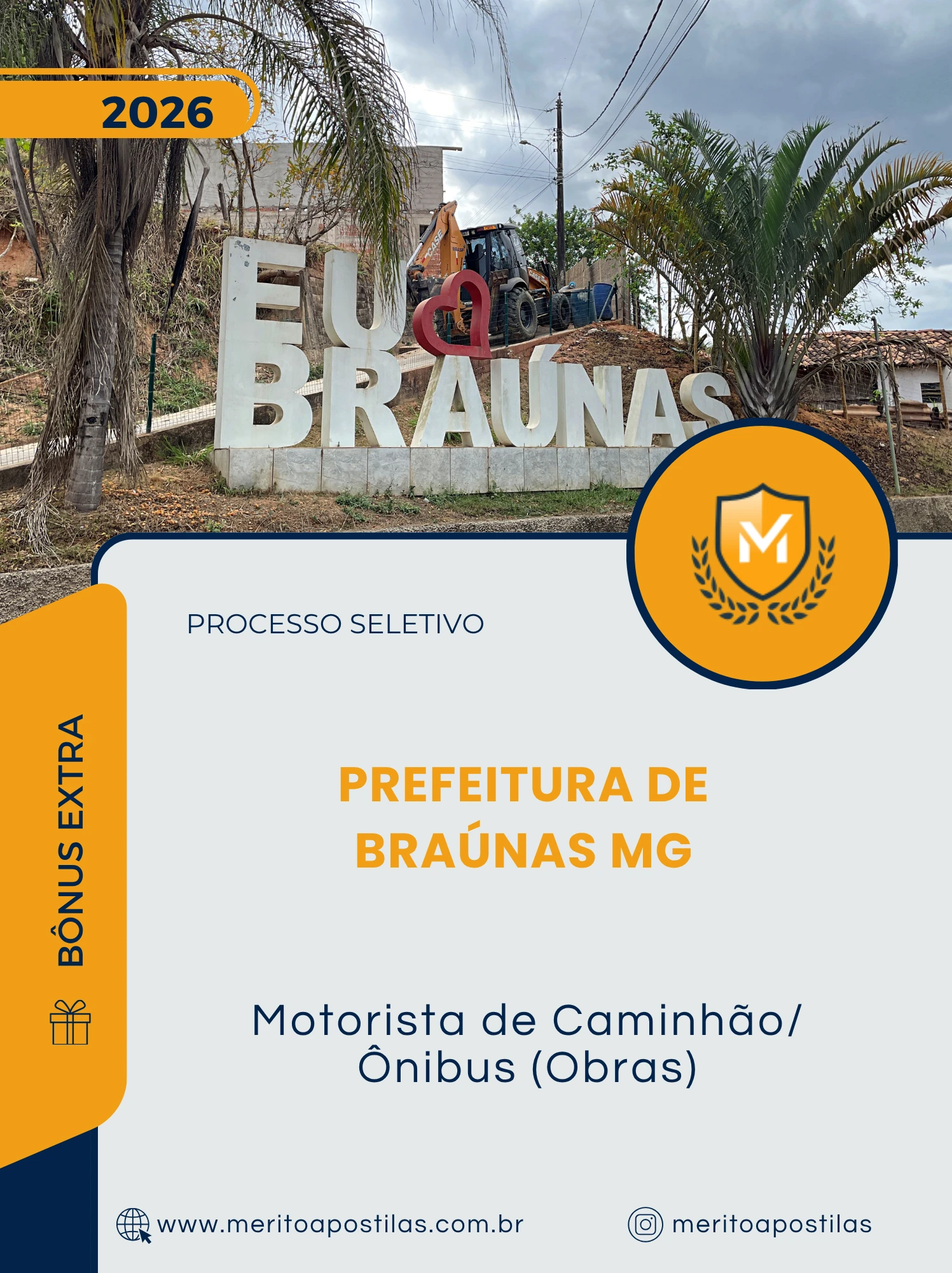 Apostila Motorista de Caminhão/Ônibus Obras Prefeitura de Braúnas MG 2026