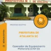 Apostila Operador de Equipamento Motorista CNH D Prefeitura de Atalanta SC 2026