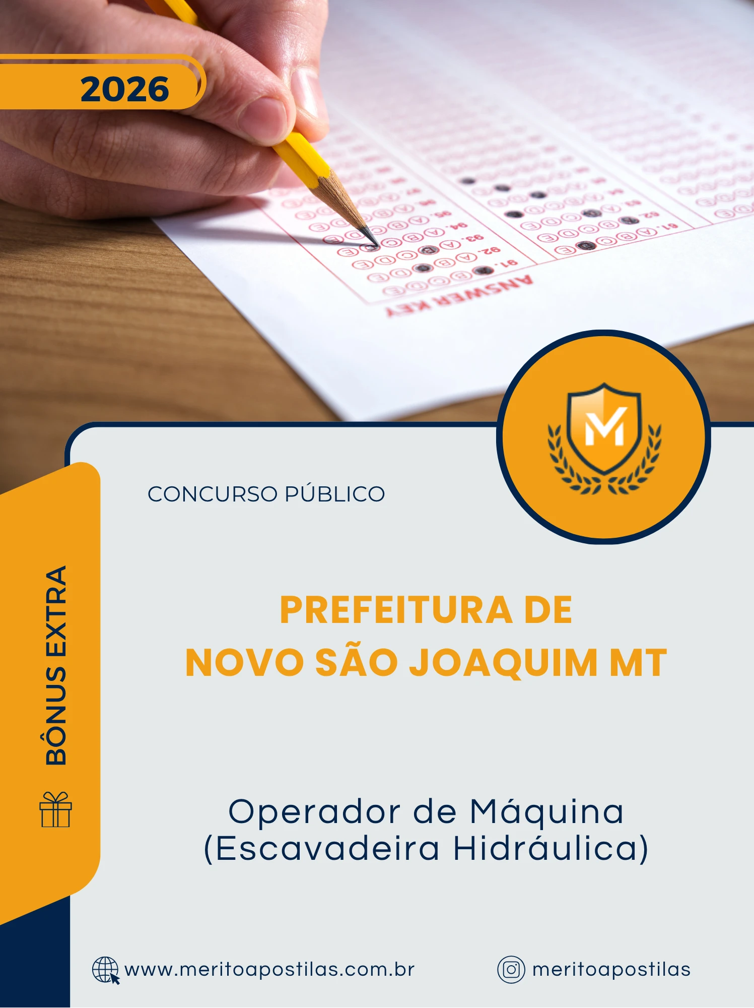 Apostila Operador de Máquina Escavadeira Hidráulica Prefeitura de Novo São Joaquim MT 2026