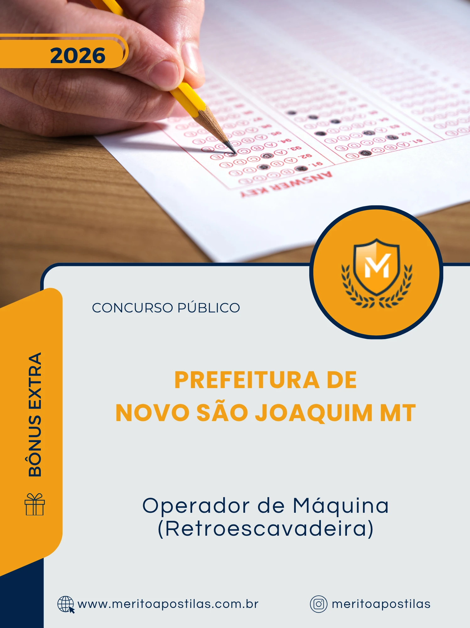 Apostila Operador de Máquina Retroescavadeira Prefeitura de Novo São Joaquim MT 2026