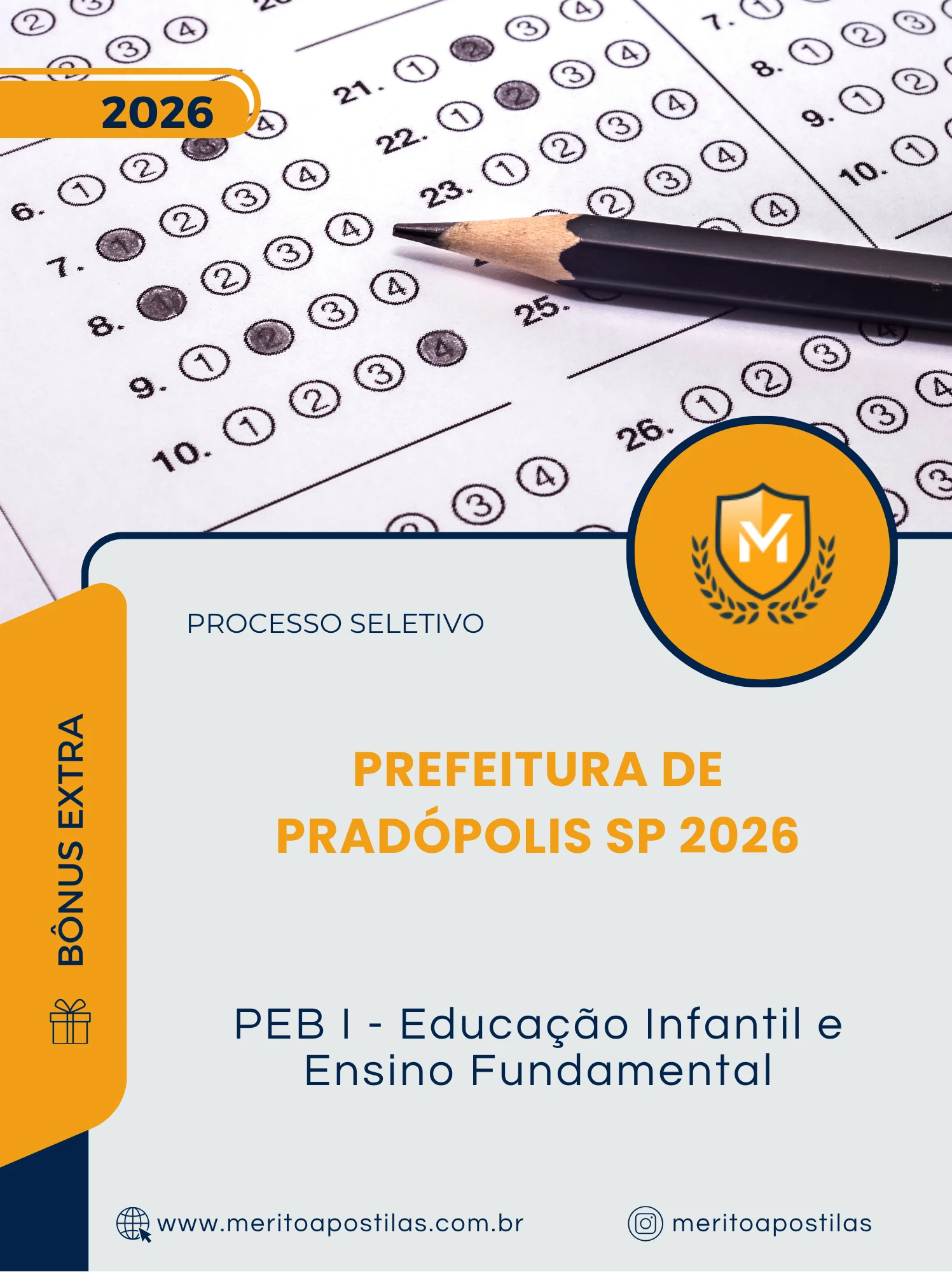 Apostila PEB I Educação Infantil e Ensino Fundamental Prefeitura de Pradópolis SP 2026