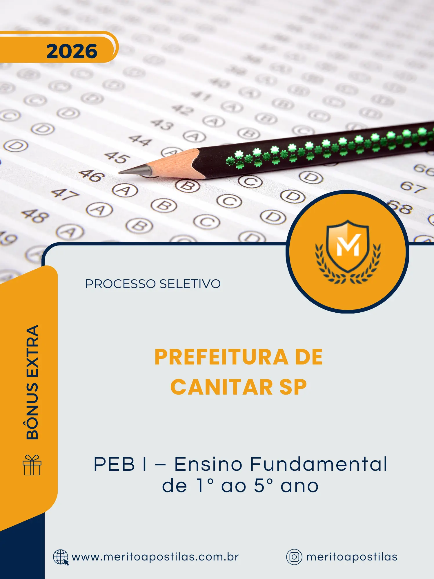 Apostila PEB I Ensino Fundamental de 1º ao 5º ano Prefeitura de Canitar SP 2026