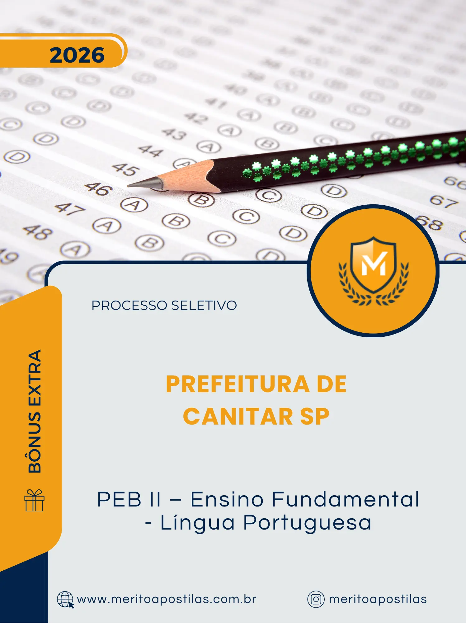 Apostila PEB II Ensino Fundamental Língua Portuguesa Prefeitura de Canitar SP 2026