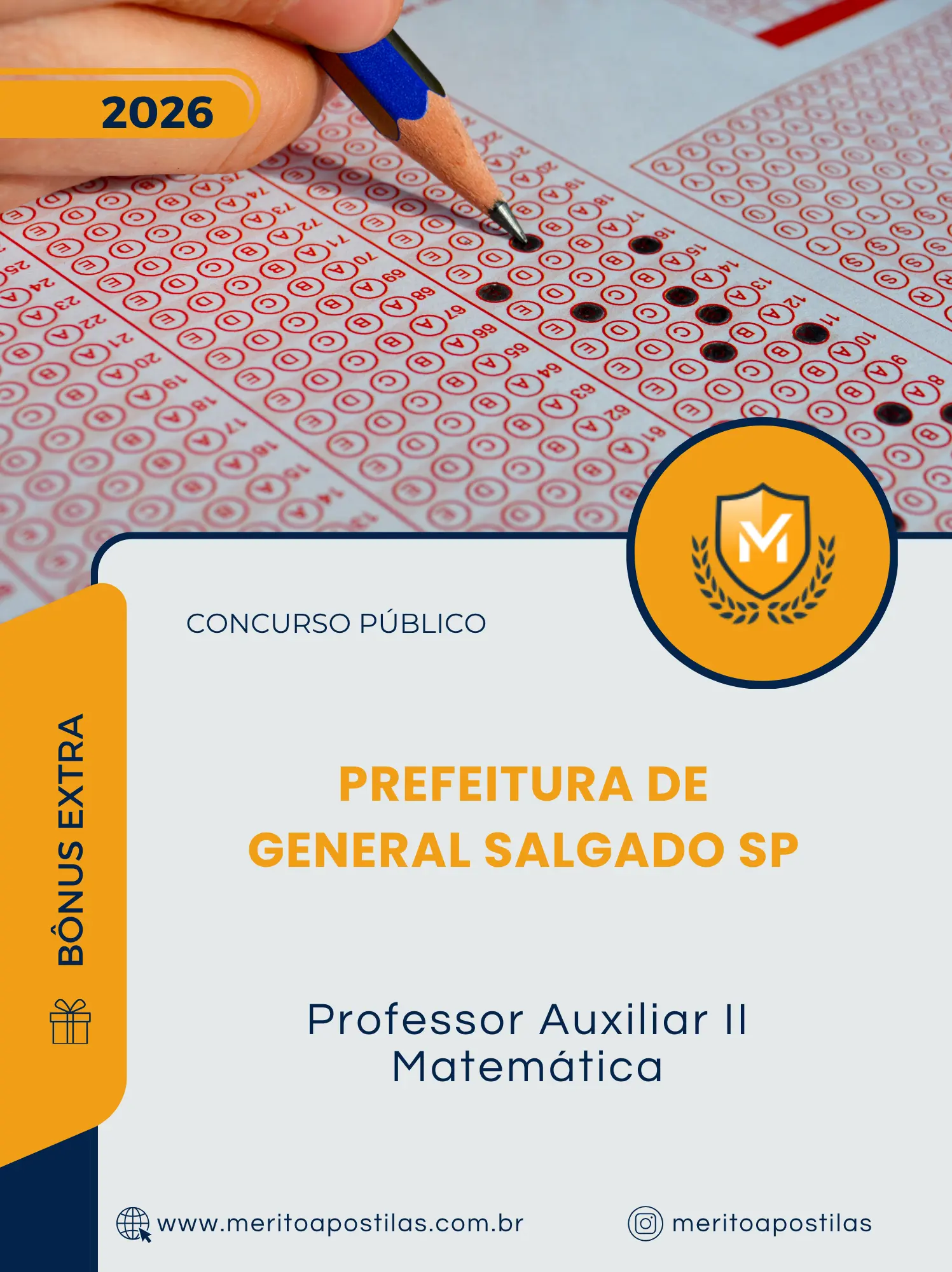 Apostila Professor Auxiliar II Matemática Prefeitura de General Salgado SP 2026
