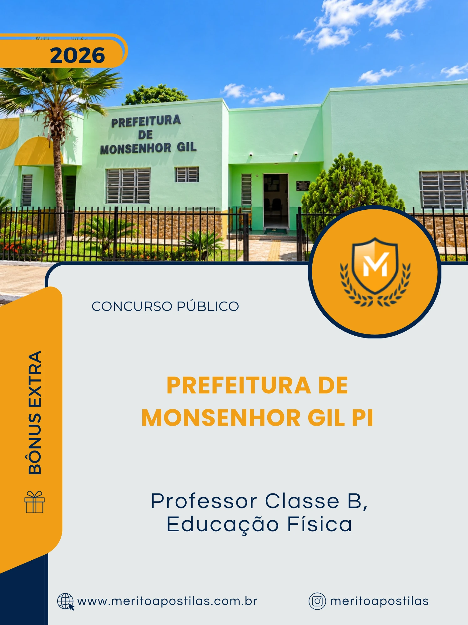 Apostila Professor Classe B Educação Física Prefeitura de Monsenhor Gil PI 2026