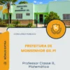 Apostila Professor Classe B Matemática Prefeitura de Monsenhor Gil PI 2026