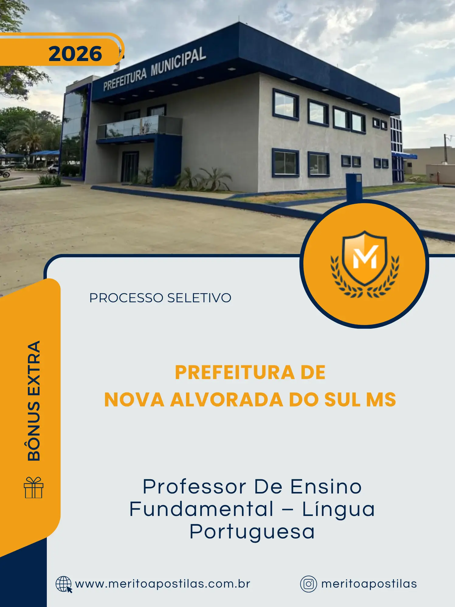 Apostila Professor De Ensino Fundamental Língua Portuguesa Prefeitura de Nova Alvorada do Sul MS 2026