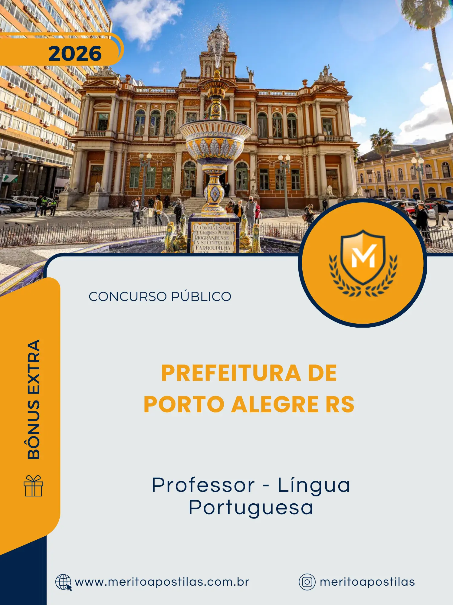 Apostila Professor Língua Portuguesa Prefeitura de Porto Alegre RS 2026