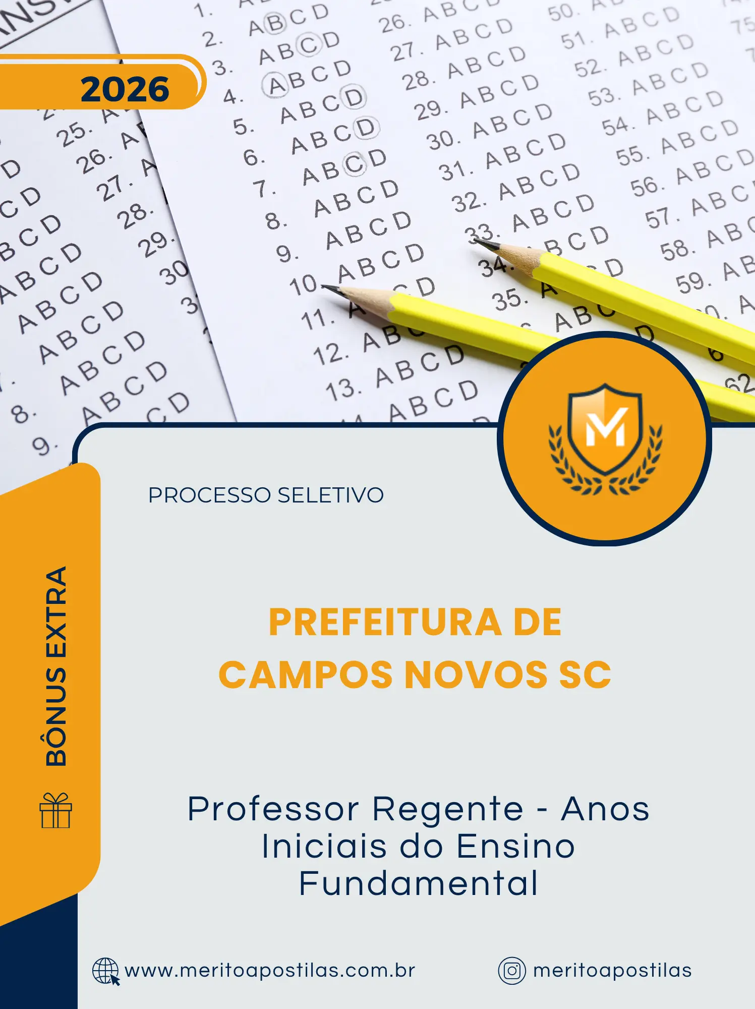 Apostila Professor Regente Anos Iniciais do Ensino Fundamental Prefeitura de Campos Novos SC 2026