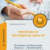 Apostila Professor de Educação Básica I Atendimento Educacional Especializado AEE Prefeitura de São Pedro do Turvo SP 2026