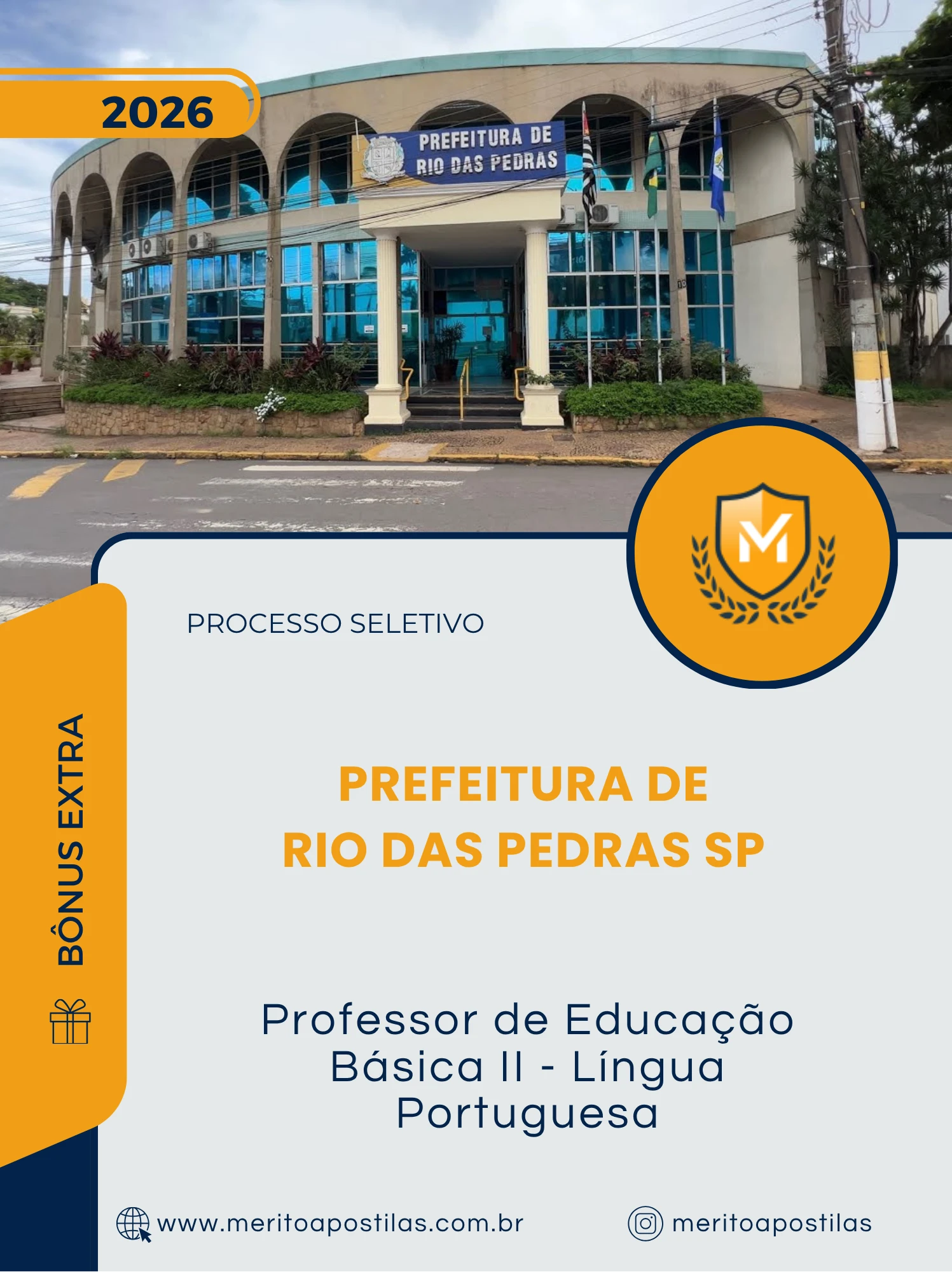 Apostila Professor de Educação Básica II Língua Portuguesa Prefeitura de Rio das Pedras SP 2026