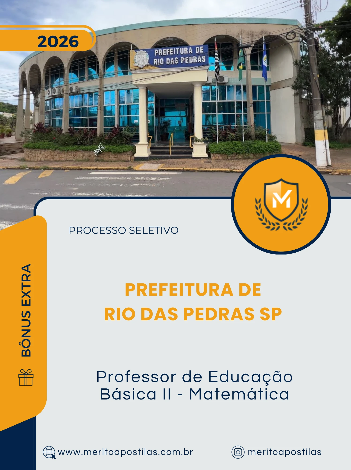 Apostila Professor de Educação Básica II Matemática Prefeitura de Rio das Pedras SP 2026