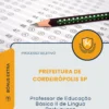 Apostila Professor de Educação Básica II de Língua Portuguesa Prefeitura de Cordeirópolis SP 2026