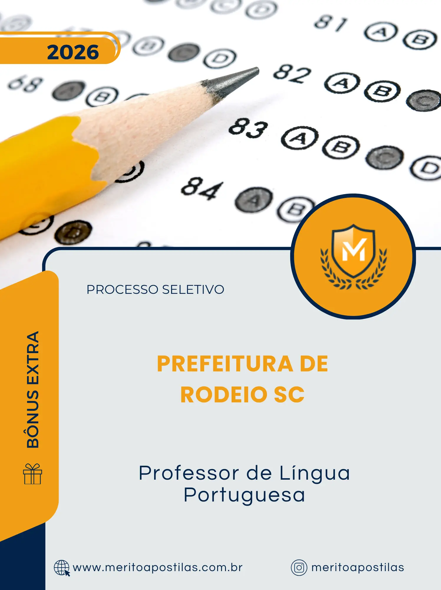 Apostila Professor de Língua Portuguesa Prefeitura de Rodeio SC 2026