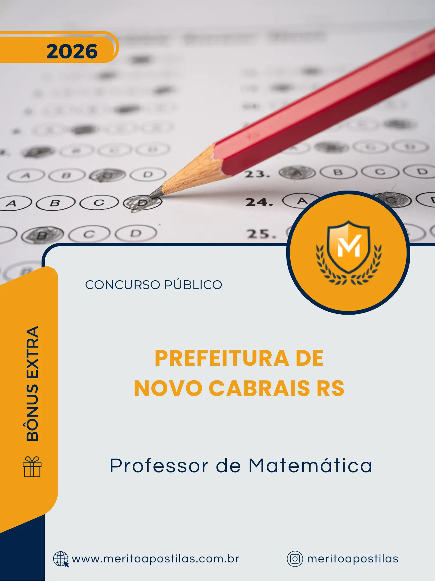 Apostila Professor de Matemática Prefeitura de Novo Cabrais RS 2026