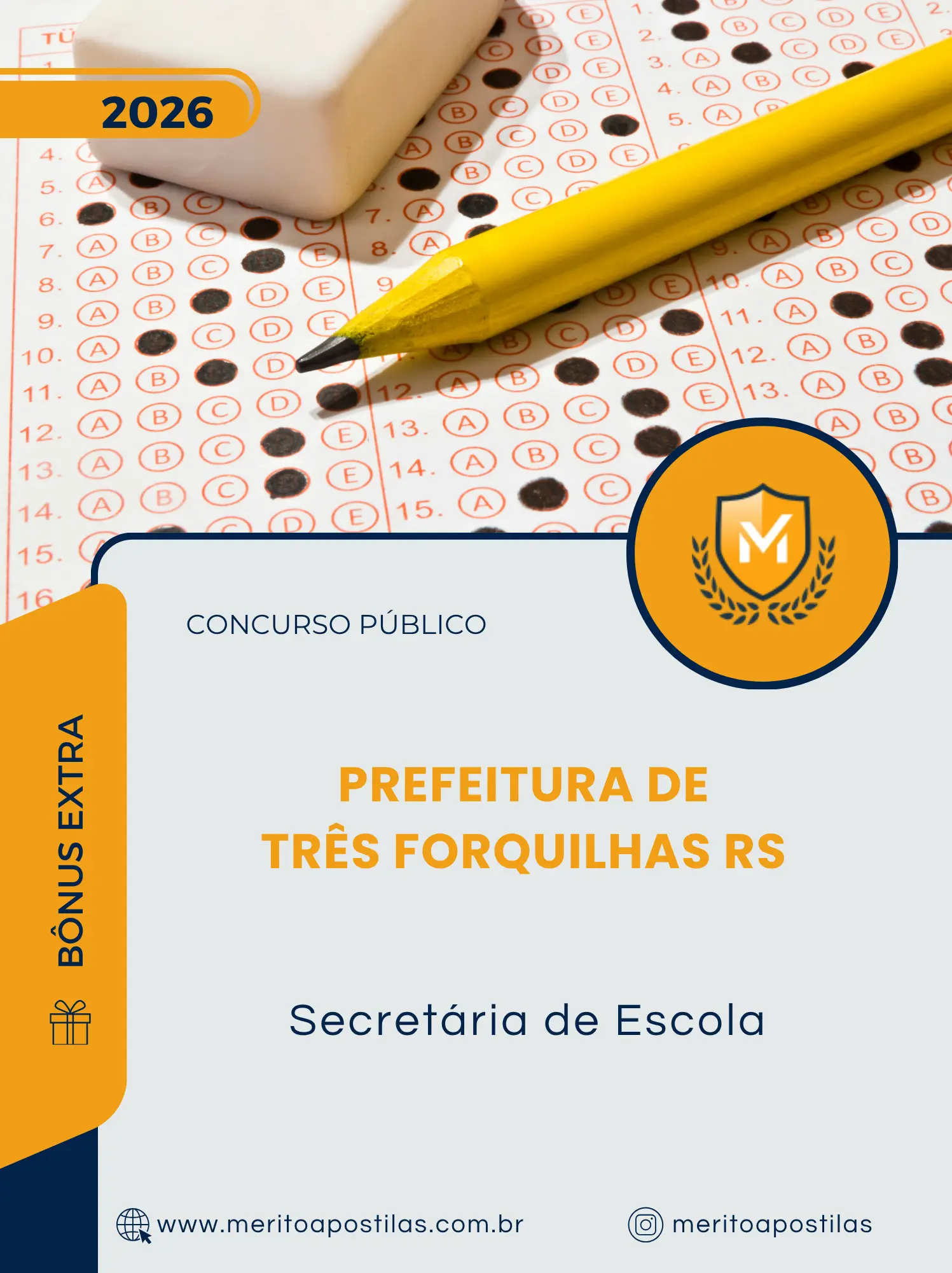 Apostila Secretária de Escola Prefeitura de Três Forquilhas RS 2026