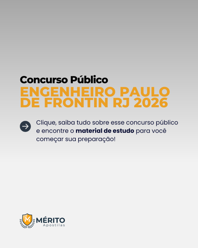 Concurso engenheiro paulo de frontin rj 2026